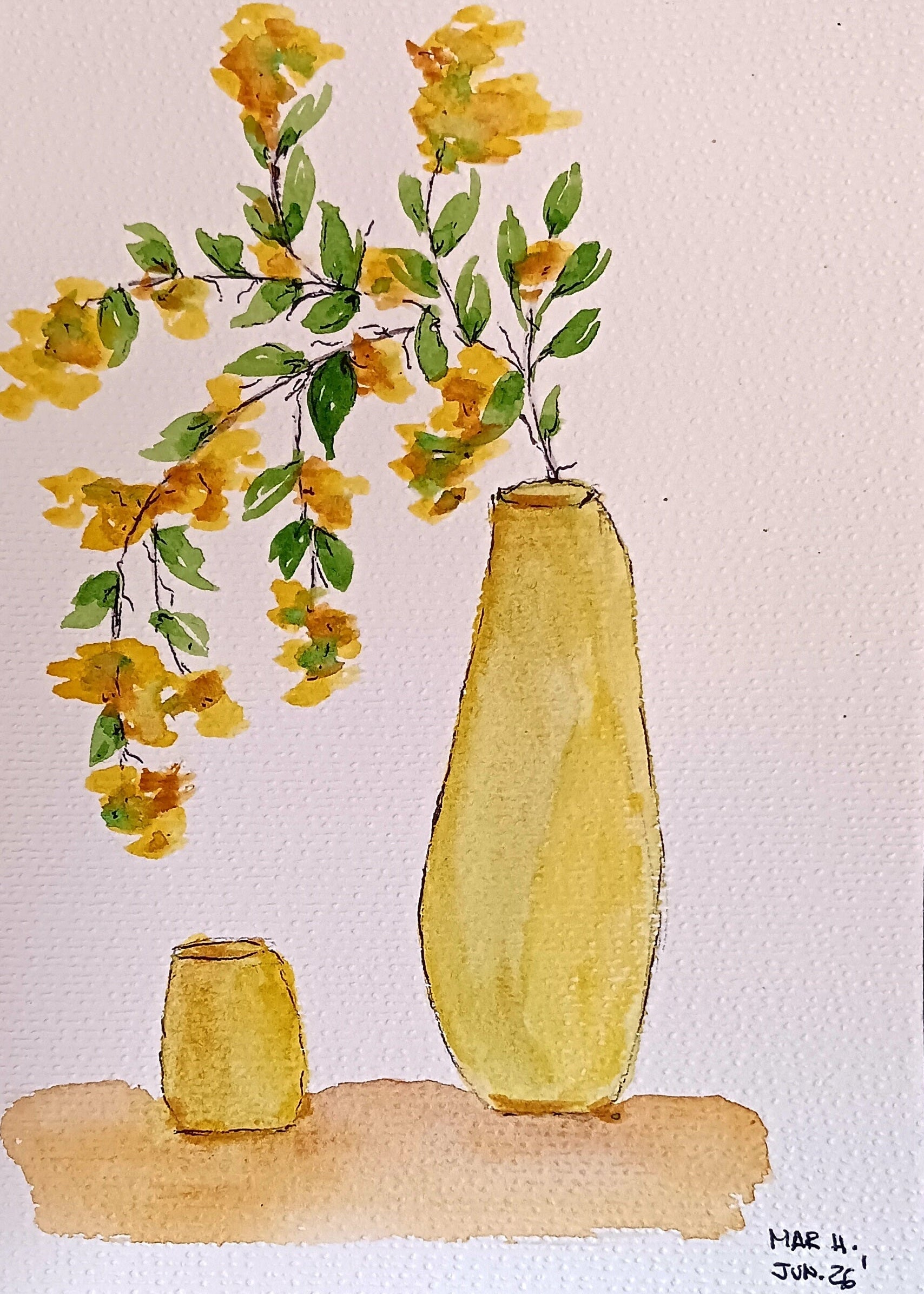 Jarrón en amarillo