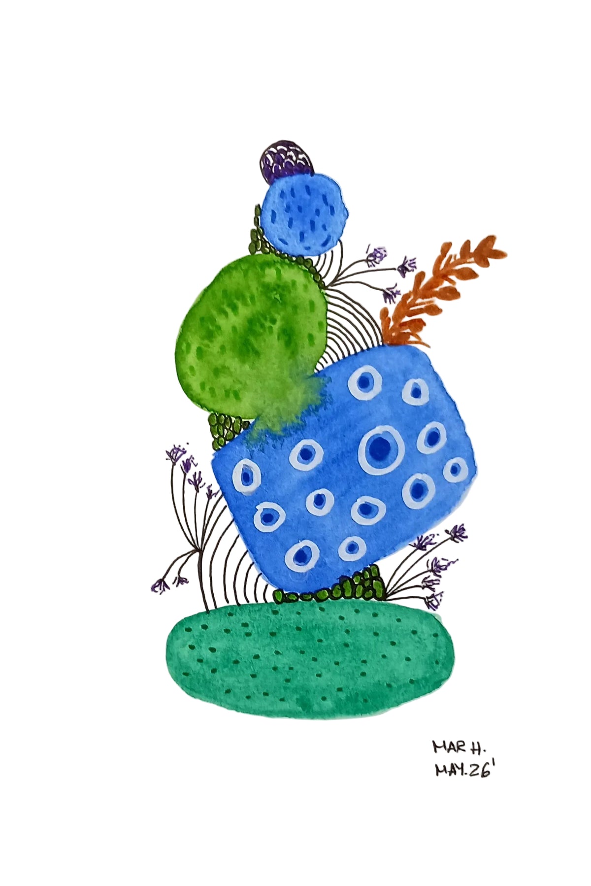 Equilibrio azul y verde