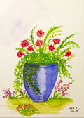 Maceta alta azul primavera